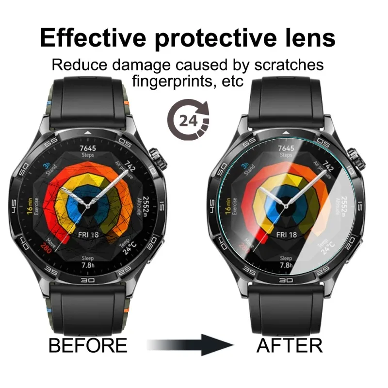 Фото 5-1 упаковка закаленного стекла для Huawei Watch GT 5 46 мм 41 мм, простой в установке инструмент в один клик, защитная пленка для экрана Huawei Watch GT5 46/41 мм №3