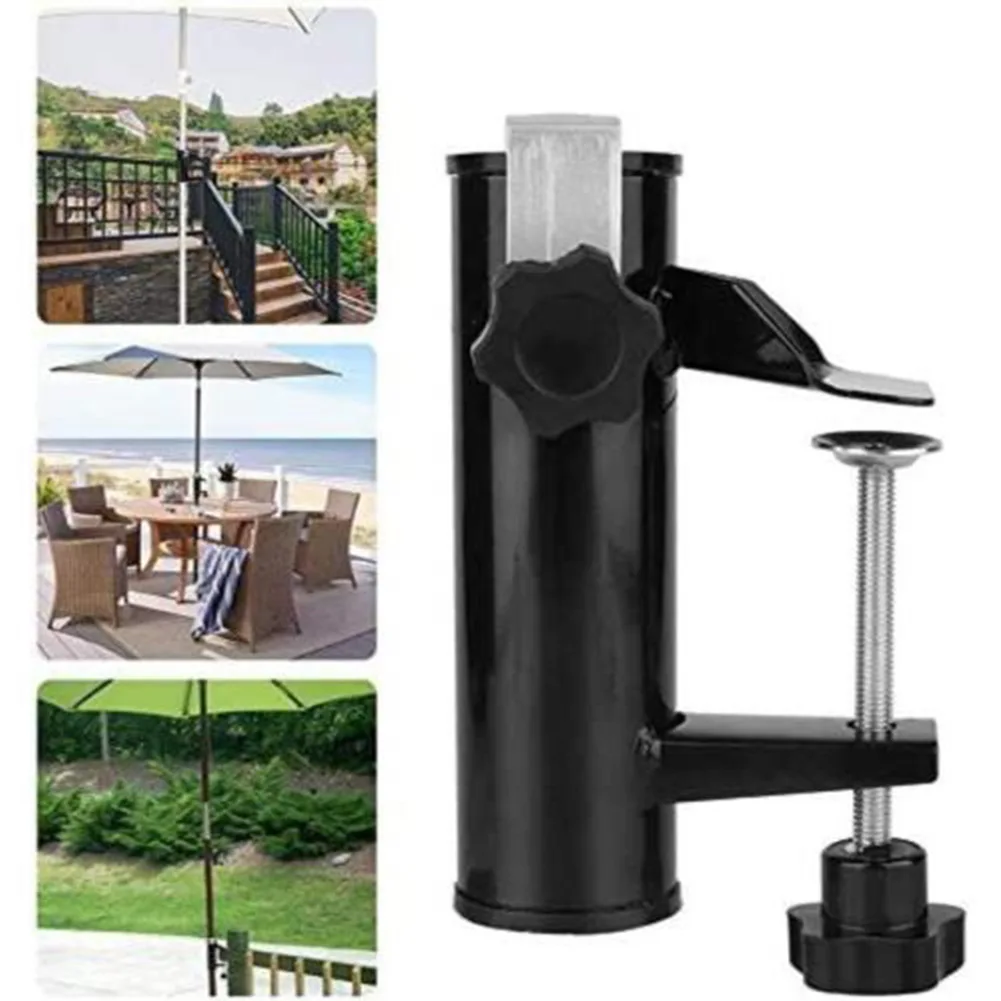 

Durable Umbrella Base Outdoor Patio Umbrella Holder Metal For Square Railing Easily Install Home Organizer Home Umbrella Shelf