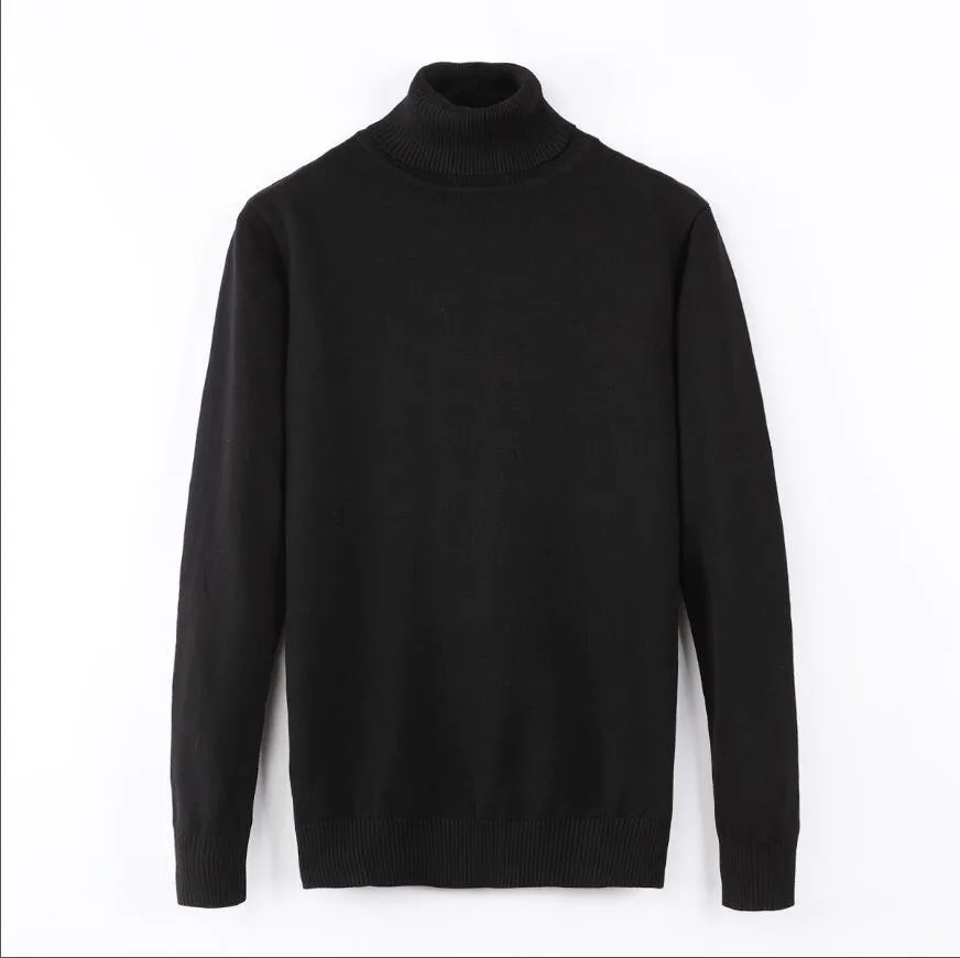

2023 New Autumn Winter Men'S Sweater Men's Turtleneck Solid Color Casual Sweater Men's Slim Fit Knitted Pullovers