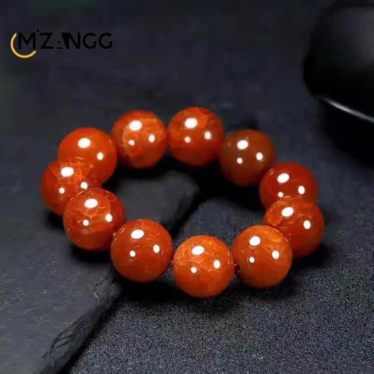 

Natural Dragon Scale Red Agate Bracelet Men and Women Ice Single Circle Bracelet Senior Luxury Jewelry Lucky Amulet Holiday Gift