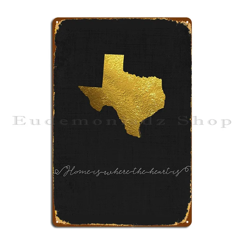 

Техасская домашняя Милая домашняя карта, металлическая табличка, дизайнерский кинотеатр, жестяной плакат