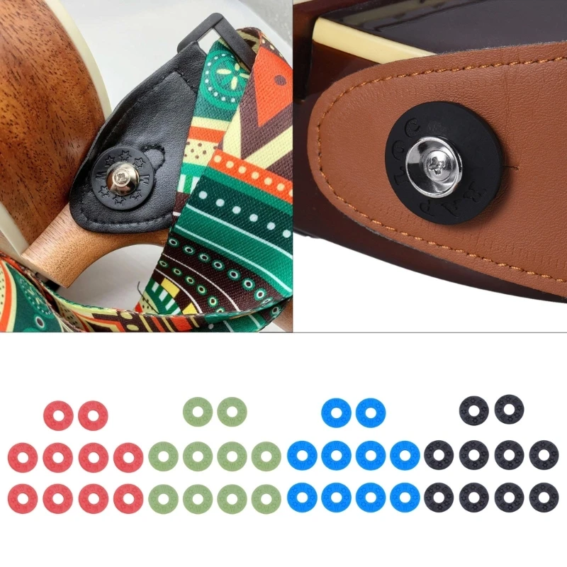 

10Pcs Guitar Strap Locks Locking Strap Locks Rubber Guitar Strap Blocks Strap Protector Locks for Locking Guitar Strap 69HD