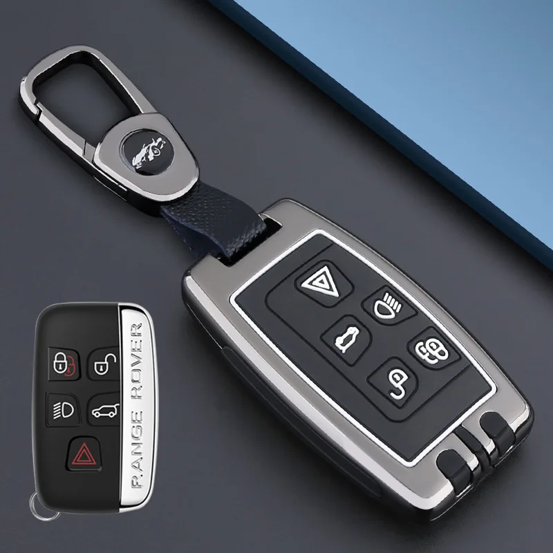 

Автомобильный силиконовый чехол для ключей из цинкового сплава для Land Rover Range Rover Discovery 5 Sport Evoque Freelander 2 Velar, брелок для ключей