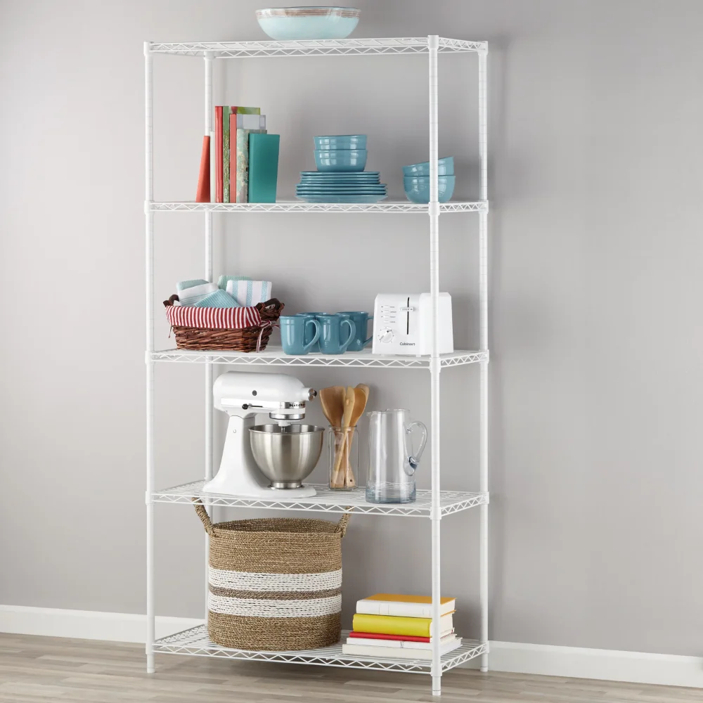 

Hyper Tough 36"W x 16"D x 72"H 5-Shelf Wire Shelving Unit, White