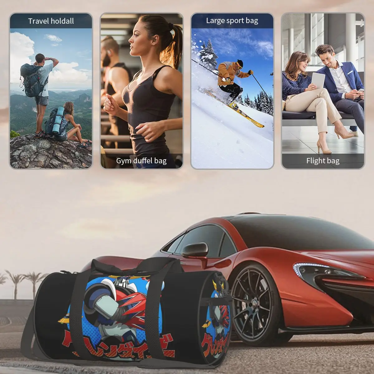 Винтажная спортивная сумка Grendizers в стиле аниме японская Goldrakes Оксфорд большая