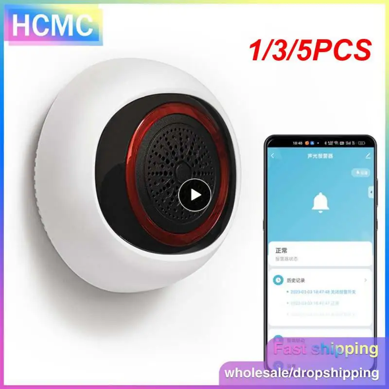 

1/3/5PCS Tuya Zigbee Smart Sound And Light Sensor 100DB 2-in-1 Alarm Battery Usb Dual Power Smart Home Works With Smart Life