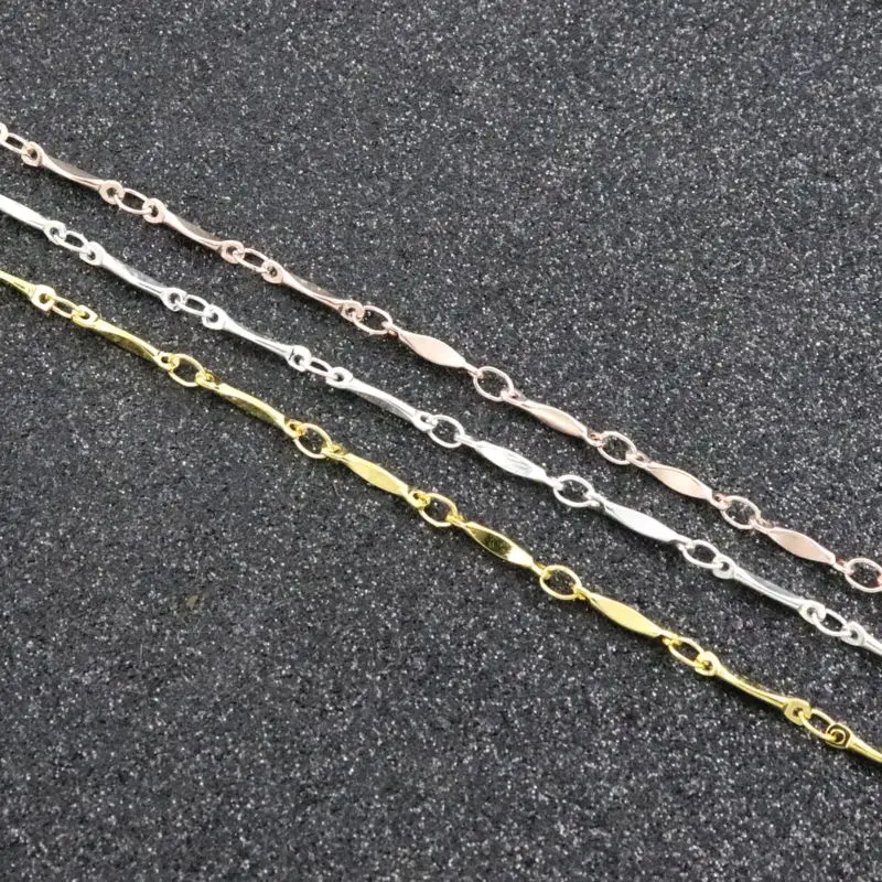 Розово-красная Позолоченная серебряная палочка кольцо медная цепочка для