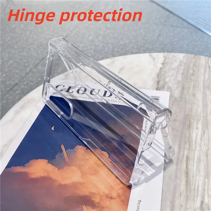 

Hinge Protection Clear Case for Samsung Galaxy Z Fold 3 Fold 4 5G Hard PC Z Fold 4 Cover Hinged Transparent All-inclusive Phone