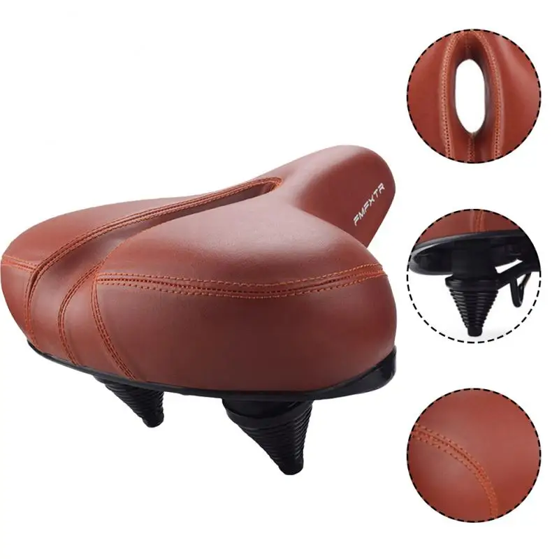 

Wide MTB Mountain Bike Saddle Soft Thickened Comfortable Saddle Send Clip Seat Bike Saddle Spring Shock Absorption Cushion