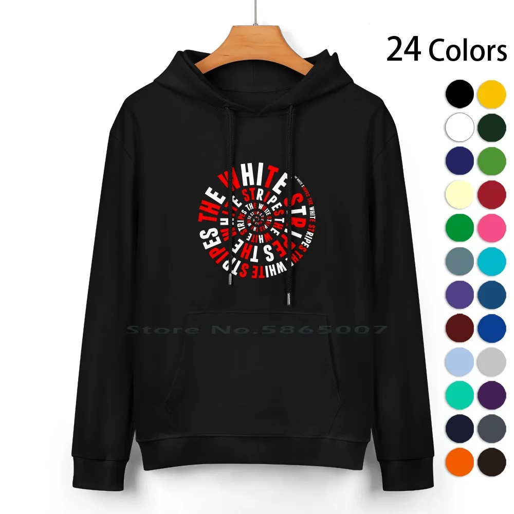 

The White Stripes Pure Cotton Hoodie Sweater 24 Colors The White Stripes Band Circle Duo Garage Jack White Logo Peppermint
