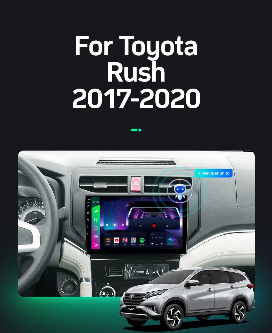 2Din 128 ГБ Android 10 Авторадио Стерео видео музыкальный плеер для Toyota Rush 2017 - 2020 головное