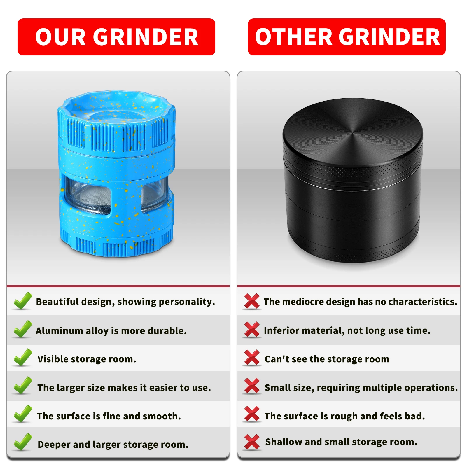 4-слойная измельчитель для трав 63 мм/2 48 дюйма алюминиевый сплав специй табака