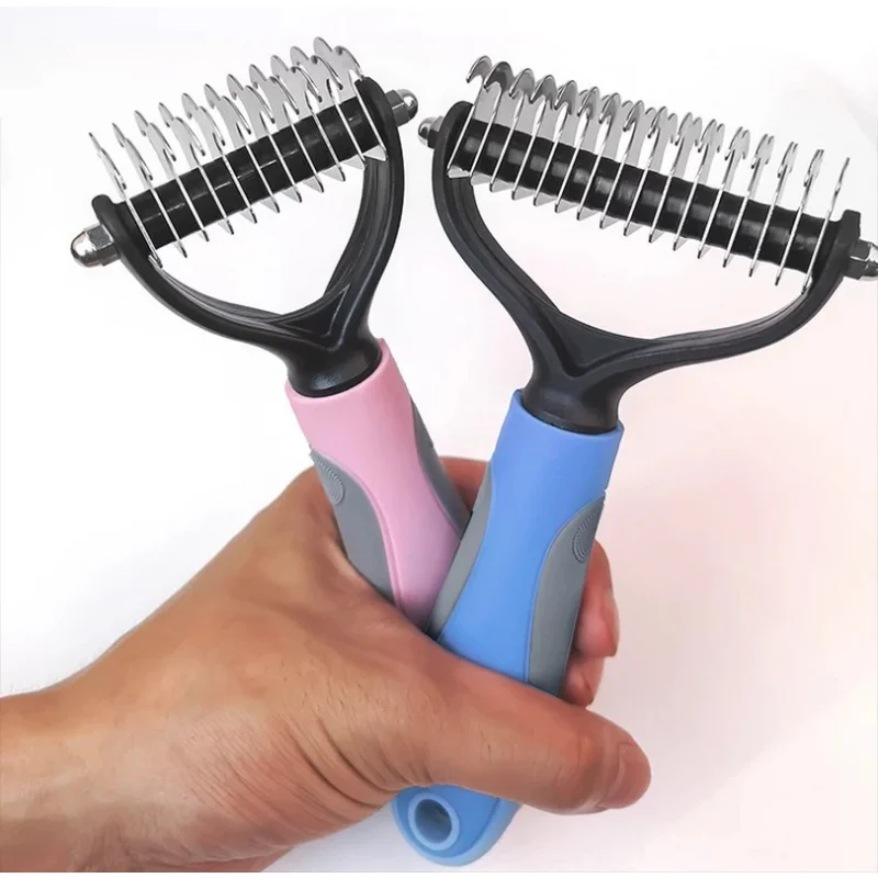

Pet Hair Remover Dog Brush Cat Comb For Long Hair Curly Dogs Cats Removal Undercoat Pet Grooming Brush Rake Dog Accessories