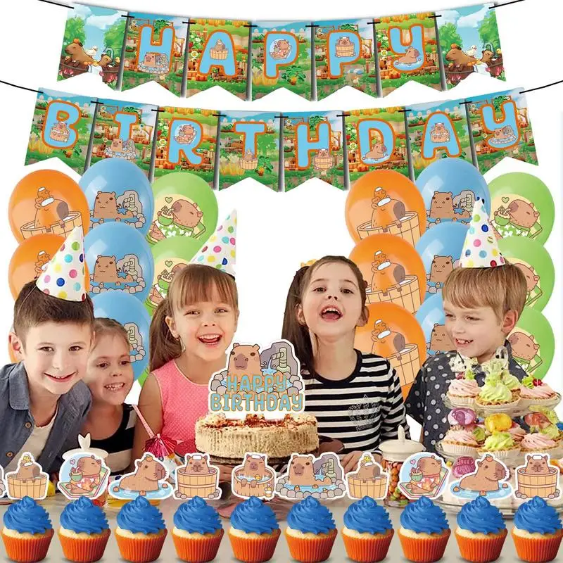 

Capybara Party Decorations Capybara Themed Birthday Party Supplies 18Pcs Latex Balloons Capybara Birthday Party Supplies Kids