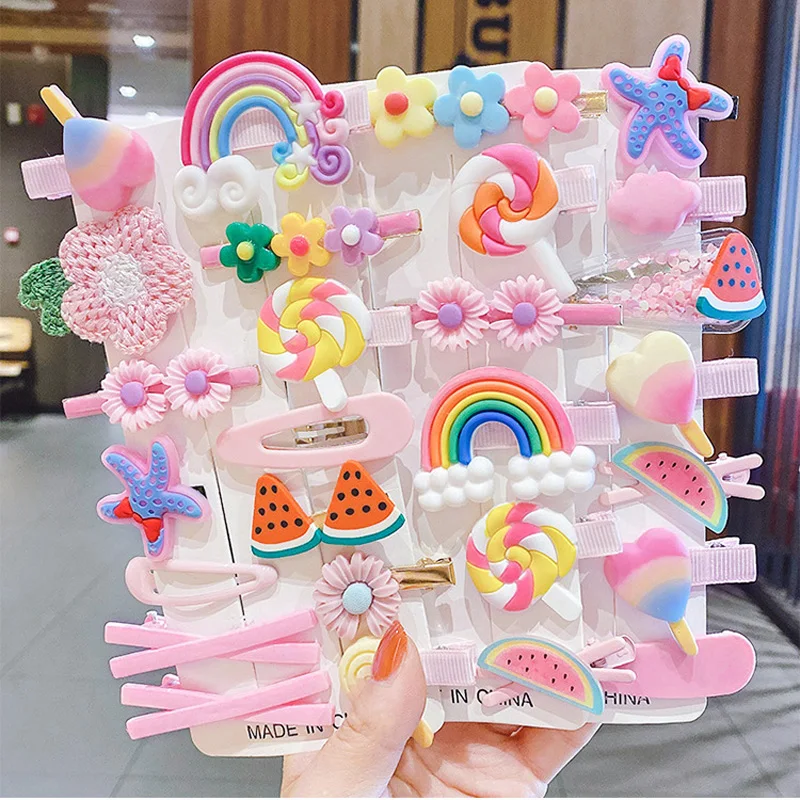

Charmsmic Candy Color Small Hair Clips For Young Girls Children Fruit Design Bobby Pin Hairgrips Lovely Hair Accessories