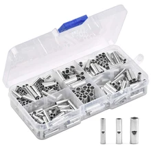 150pcs uninsulated butt connector kit 22-16/16-14/12-10 AWG uninsulated butt crimp connector terminals for electrical splicing 