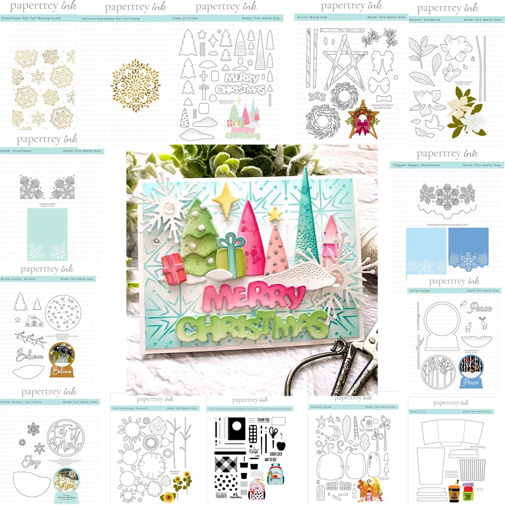 

Winter Globes Snow New Metal Cutting Dies Hot Foil Scrapbook Embossed Make Paper Card Album Diy Craft Template Decoration 2022