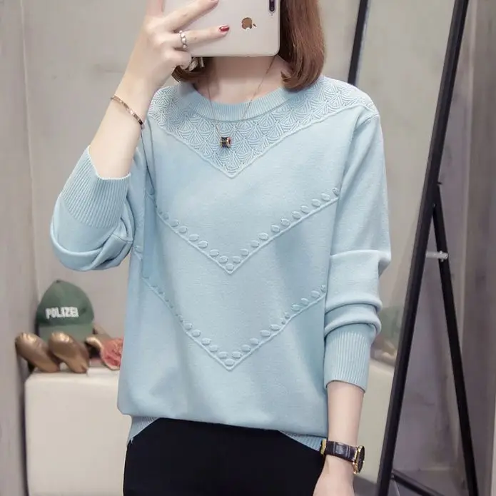 

Свободный розовый вязаный пуловер, женские блузки, зимние женские свитера, одежда, новинка 2020, весна-осень, корейское женское платье A6214