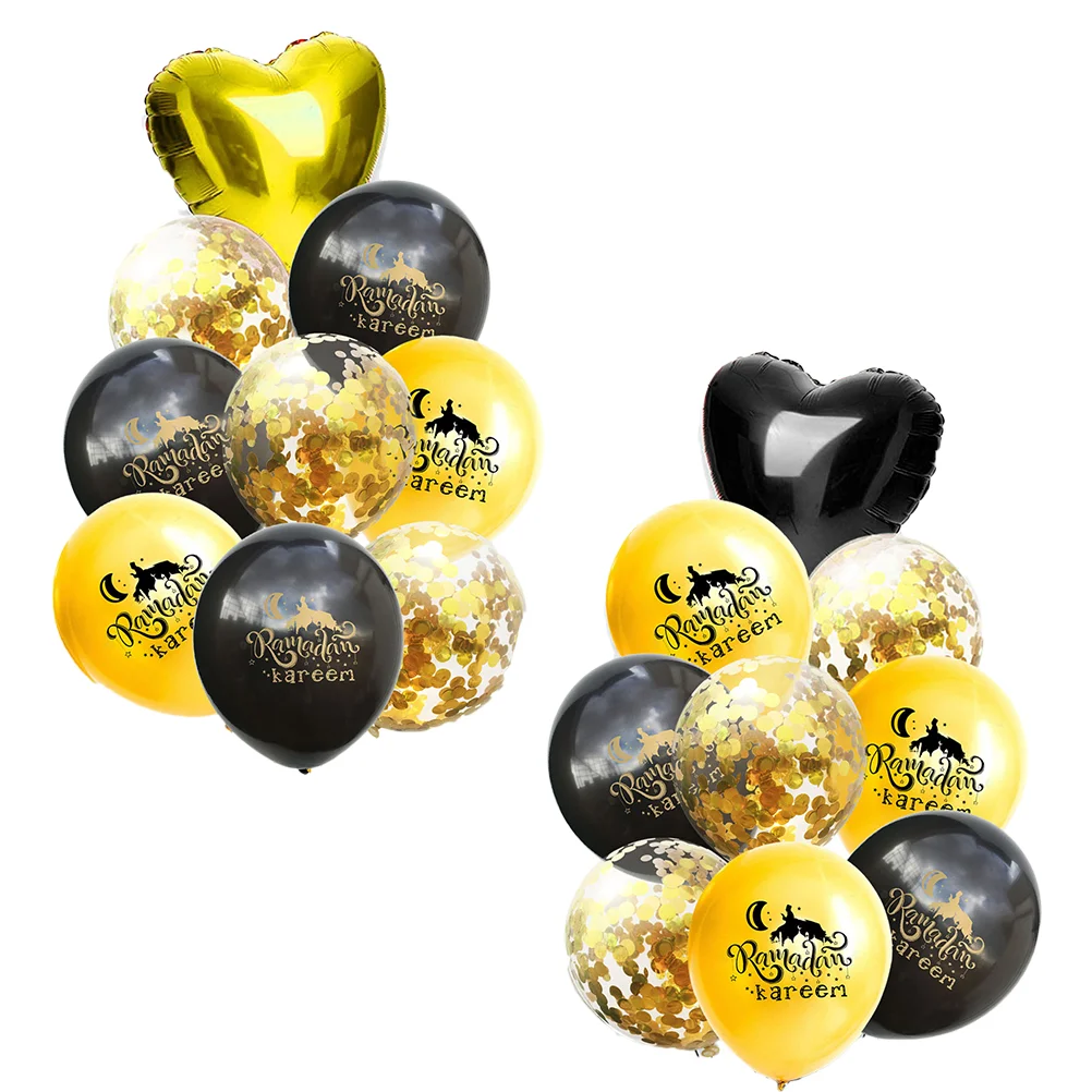 

18 Pcs 18 Inch Balloons Set Eid Ramadan Kareem Balloons Love Heart Balloons Decorative Latex Balloons for Party Decoration