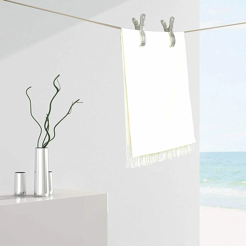 

6Pcs Stainless Steel Clothes Clips Large Beach Towel Clips Clothespins Clothes Pegs Clothes Hanger Clamp Home Clip Hanger