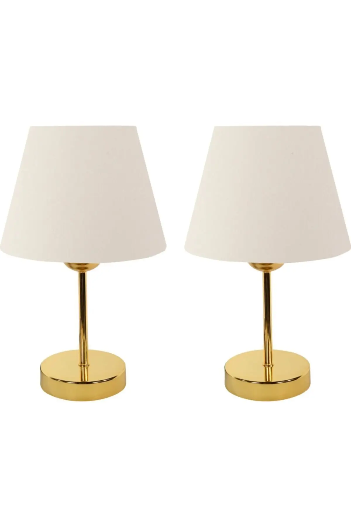 Metal Leg 2 Piece Lampshade Night Table Lamp Gold Cream Gift Stylish Quality Lighting