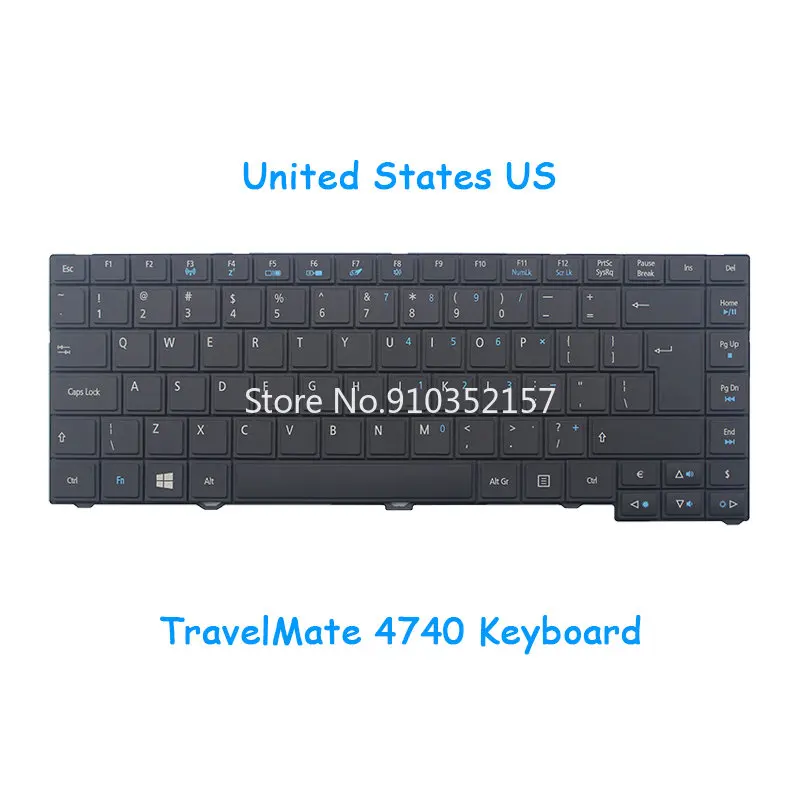 Клавиатура для ноутбука ACER, для TravelMate 4740 4740G 4740Z 4740ZG 4750G 4750Z 4750ZG, США, без подсветки, Черная