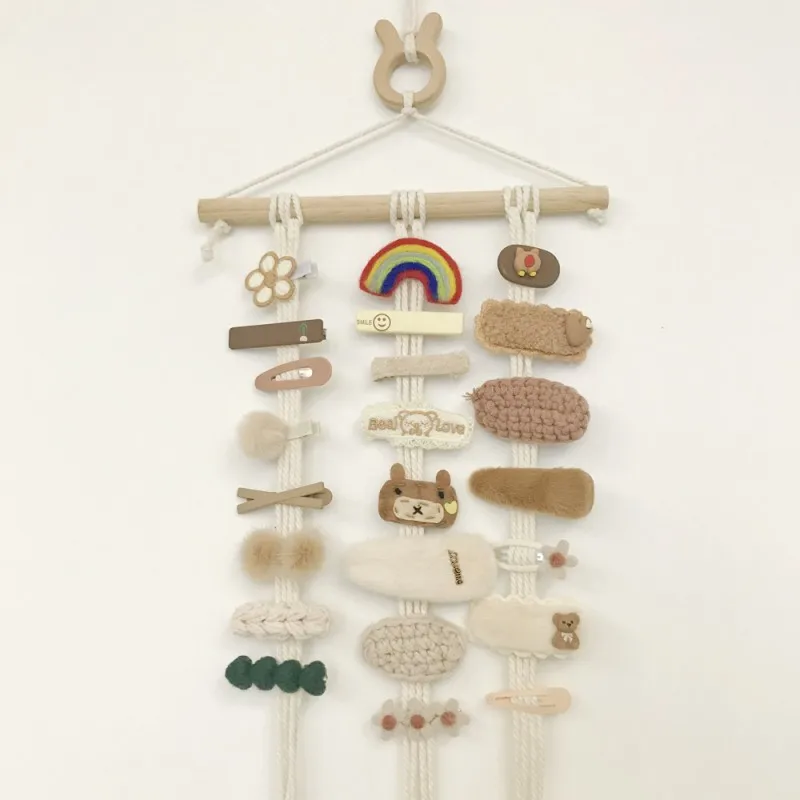 

Hairpin Storage Ribbon Hairband Display DIY Girls Pendant Jewelry Organizer Wooden Bedroom Wall Decor Accessories