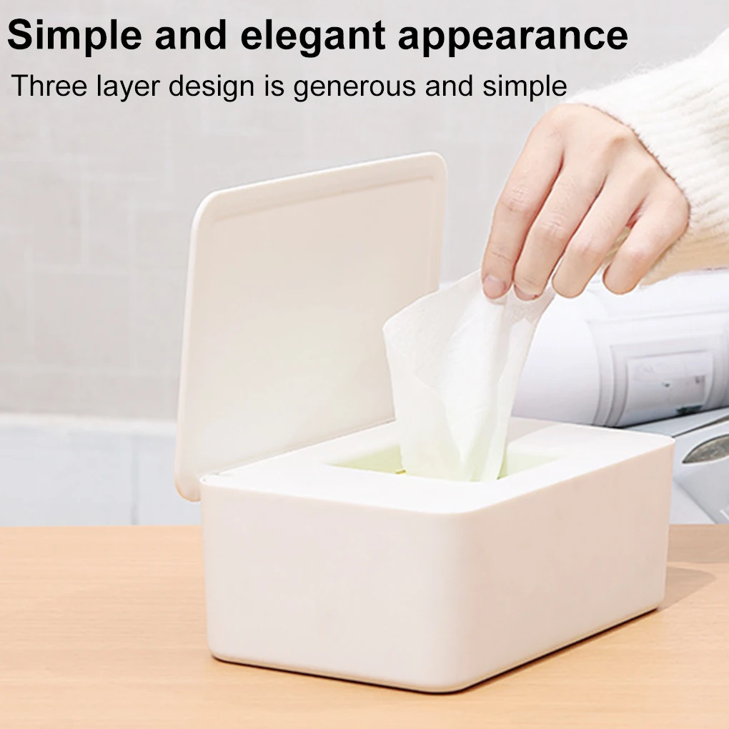 Baby Tissue Box with Lid Paper Dispenser Container Napkin Storage Case Non-Slip Tissues Holder, Black