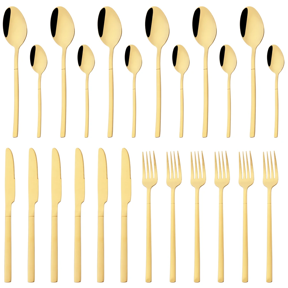 

Набор винтажных столовых приборов из нержавеющей стали, 24 шт.