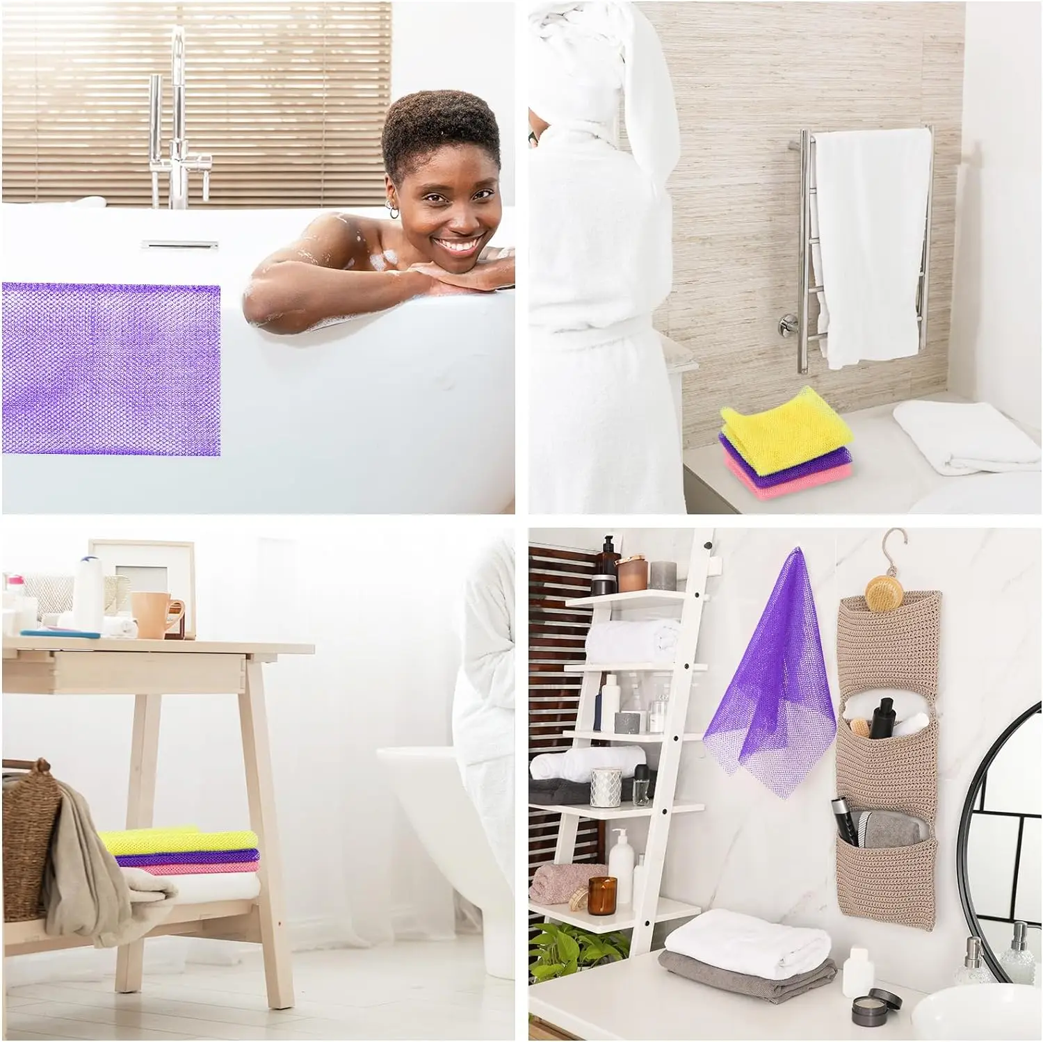 3/6 шт. африканская отшелушивающая сетка цветная ткань длинная губка скребок для