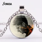 Новый Сверхъестественное ожерелье Dean, в панковском стиле, 4 Цвета Длинная цепочка Винчестер фото с украшением в виде кристаллов Купол Подвески модные ТВ серии ювелирных изделий