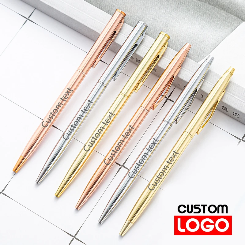 

2021 Metal Ballpoint Pen Business Signature Pen School Teacher Gift Pen Custom Logo Lettering Name Wholesale Student Stationery