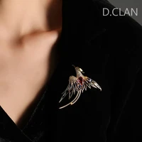 d clan phoenix high quality color zircon animals bird brooch suit dress coat sweater accessories ethnic style fashion jewelry