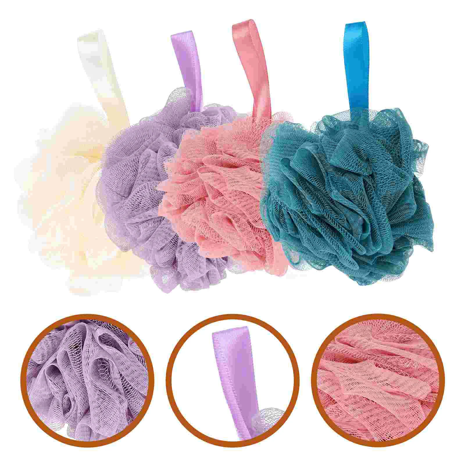 

4pcs Shower Loofah Bathing Skin Scrubber Body Wash Ball Exfoliating Bathing Ball