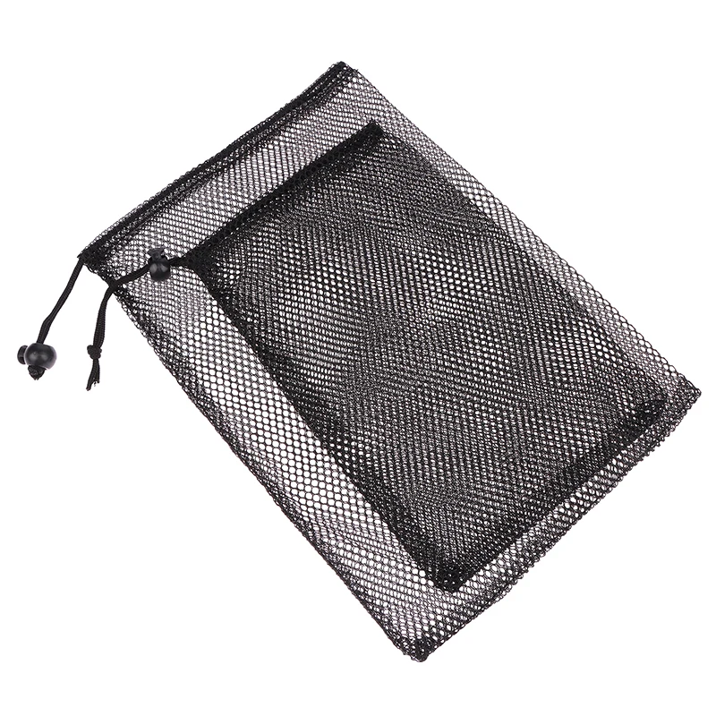 

Black Durable Nylon Mesh Drawstring Bag Storage Pouch Multi Purpose Home Travel Outdoor Activity Laundry Bag Stuff Sack