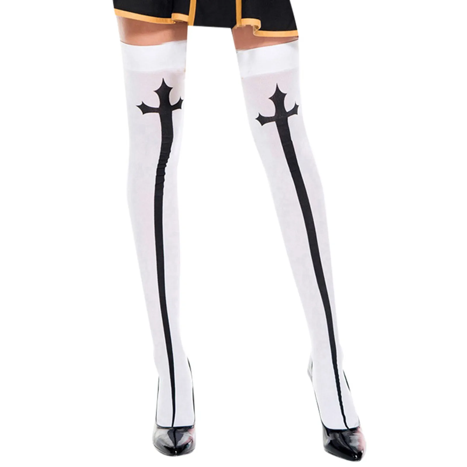 

Sexy Halloween Costume Accessory Pattern Unisex Sheer 100D Long Tube Tights Glam Christmas Decorations