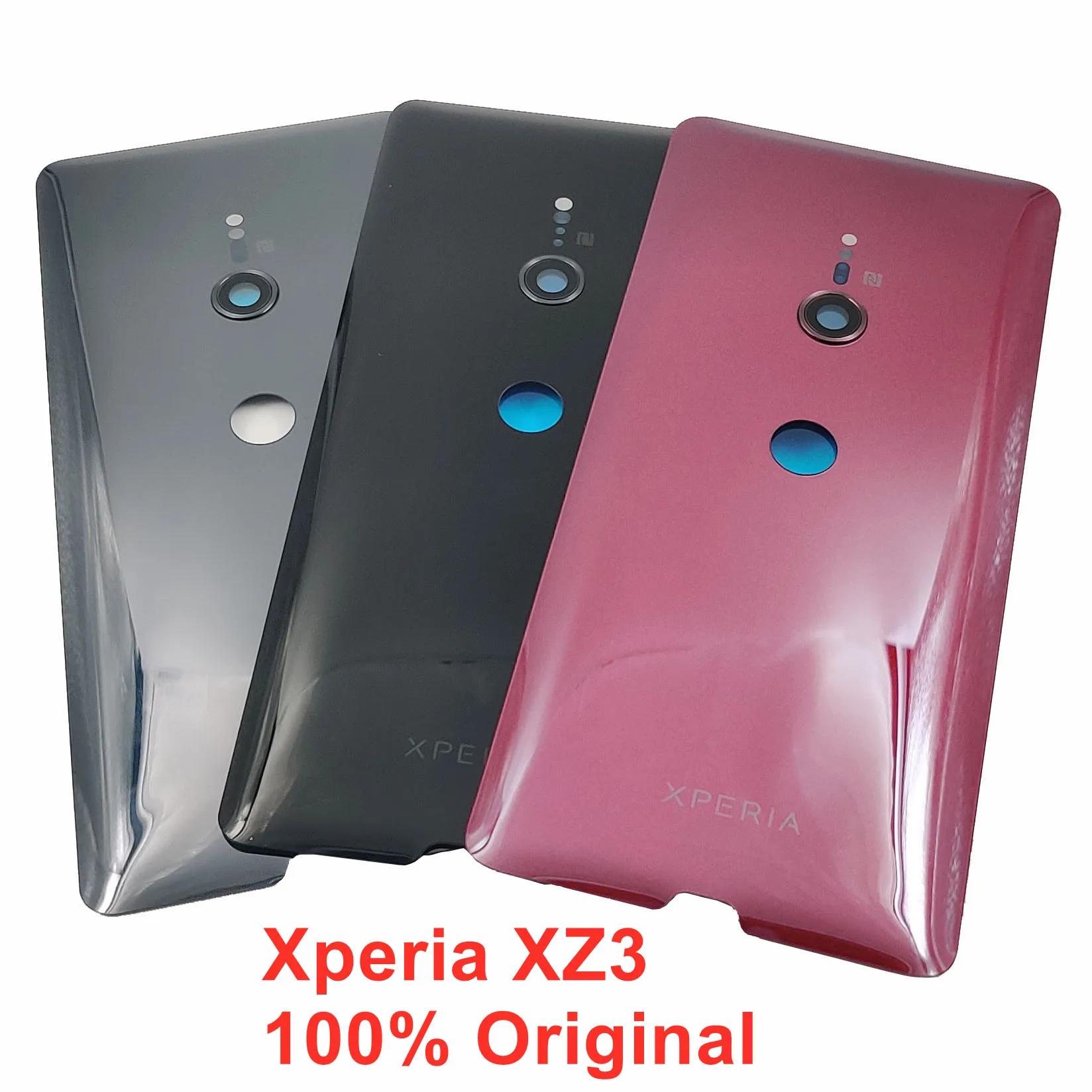 

For Sony Xperia XZ3 100% Original New Gorilla Glass Back Battery Door Panel Rear Housing Case + Camera Lens Sticker Replacement