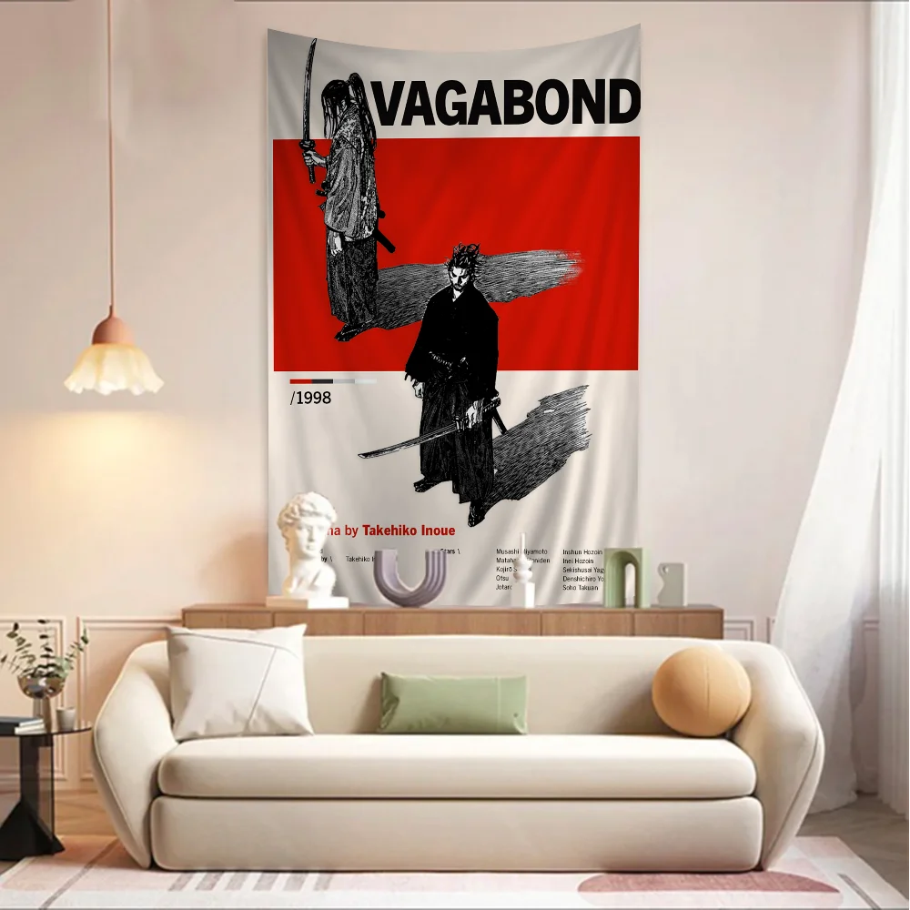 Японский самурай Мусаси Вагибнд Гобелен Полиэстер/Хлопок Вязаный Настенный