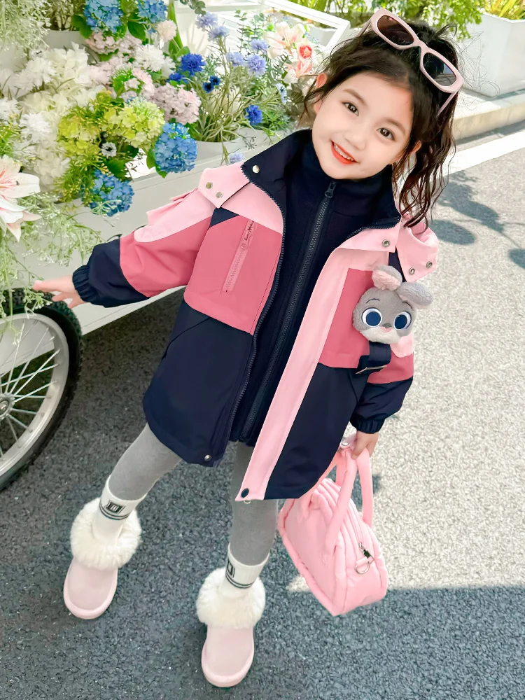 Новинка Осень-зима для маленьких девочек утепленная куртка Judy Rabbit офицера