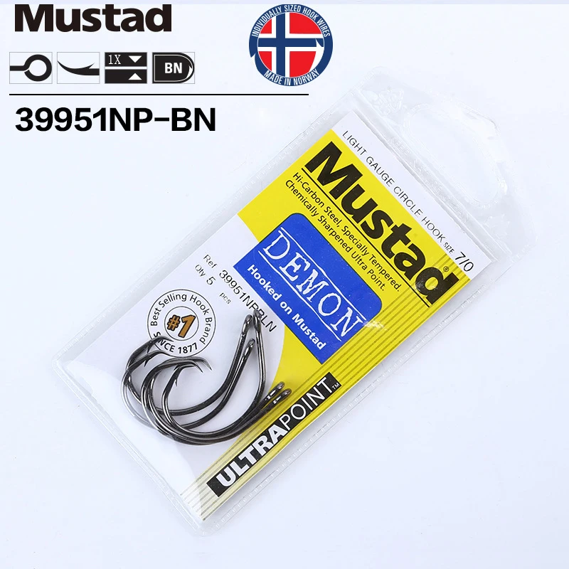 Mustad норвежский оригинальный рыболовный крючок из высокоуглеродистой стали
