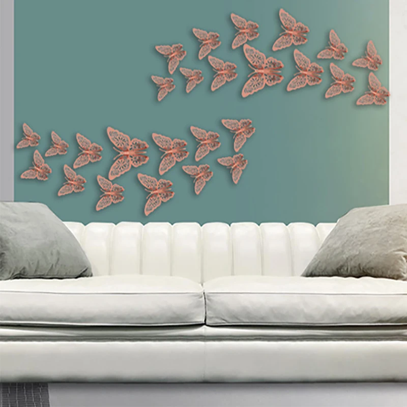 

12Pcs 3D Hollow Butterfly Wall Sticker DIY Kids Room Decors Golden Butterfly Wall Sticker Party Wedding Butterflies