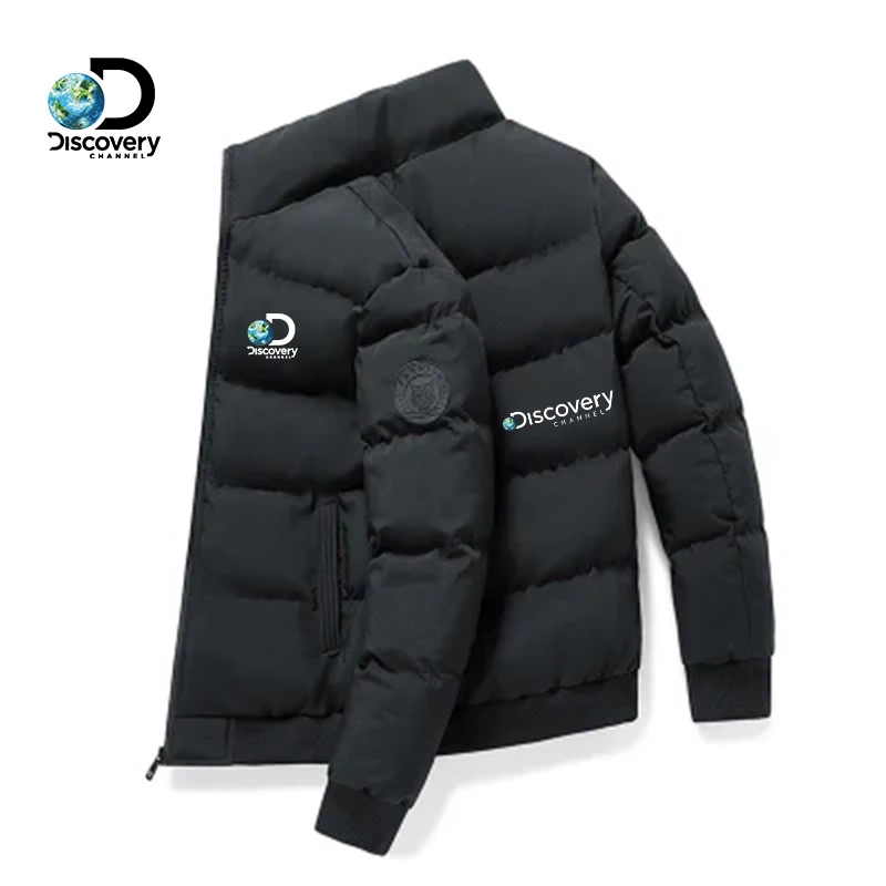 

Discovery Channel Autumn Winter Men's Ethnic Zip-Up Jacket Casual Bomber Jacket Scarf Collar Fashion Slim Coat