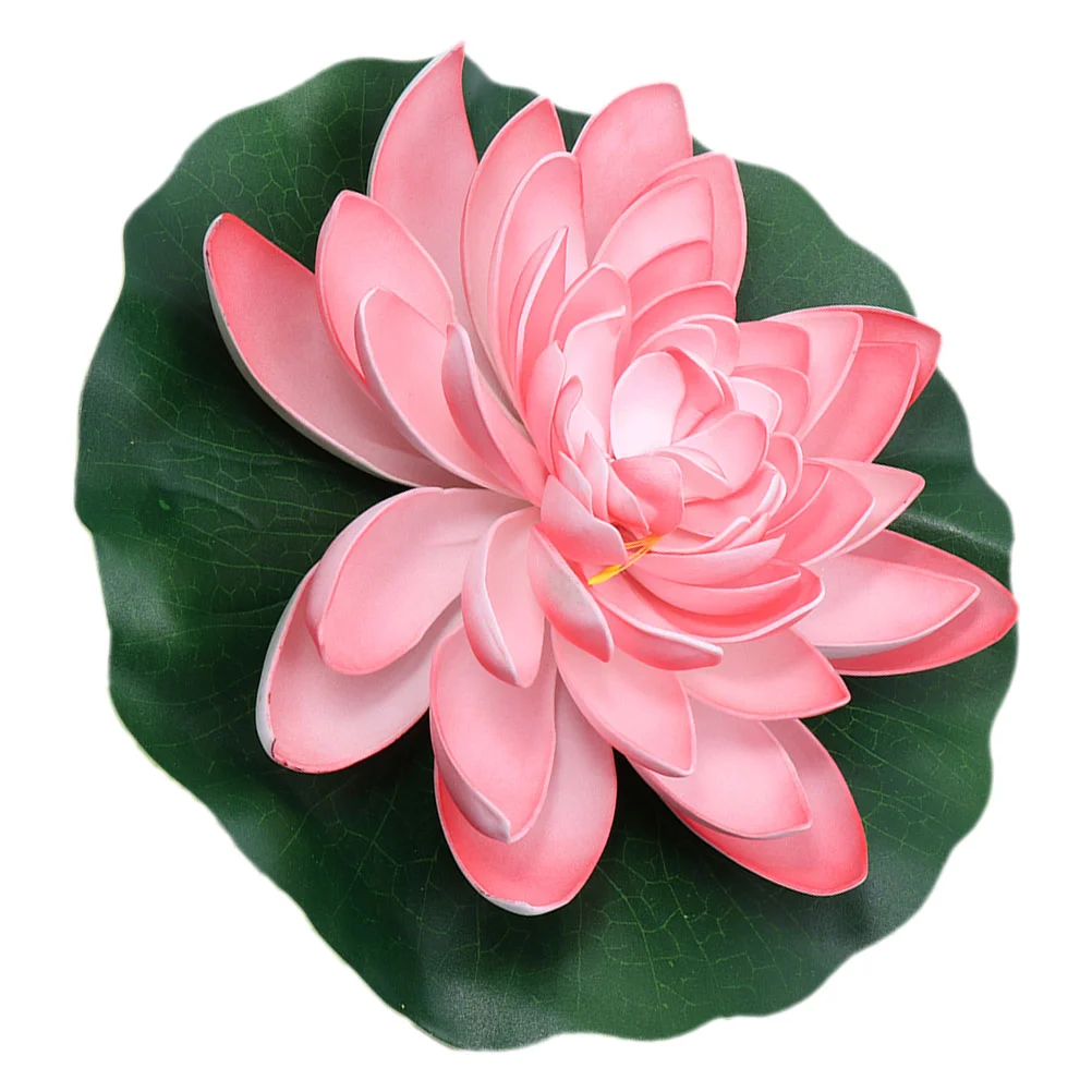 

Light House Decorations Home Preserved Flower Artificial Floating Fake Lotus-flower Fish Tank Flowers Pool Leaves Props Eva