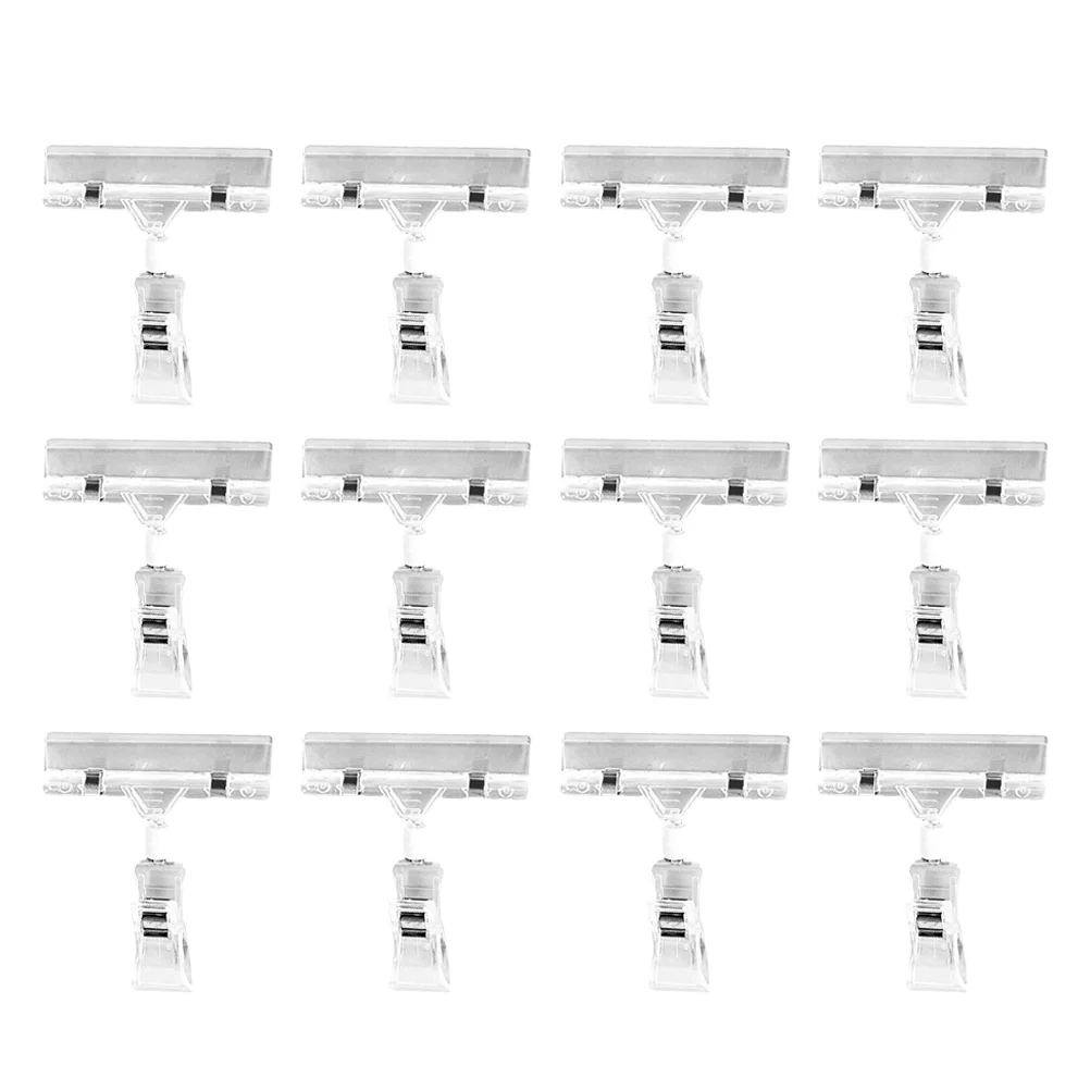 

25 Pcs Label Holder Rotatable Stand Clear Hangers Sign Holder Wire Rack Shelving Shelf Clip Bracket Clip Display Clip Holder