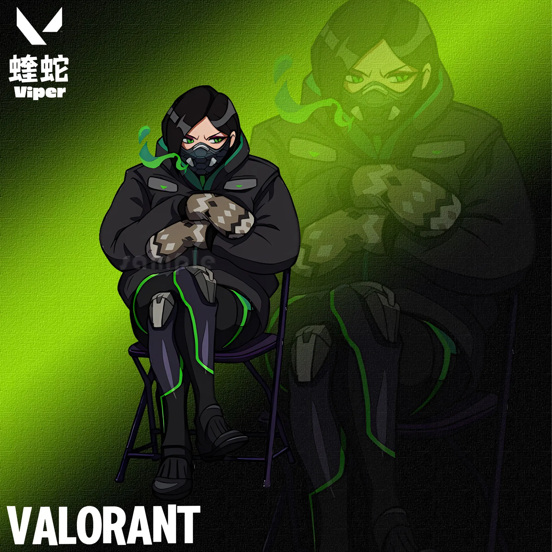 Фото Аниме-игра VALORANT: Модная фигурка персонажа Вайпер Дэдлок из акрила ‌   Брелок-подвеска для сумки, настольное украшение, подарок. №3