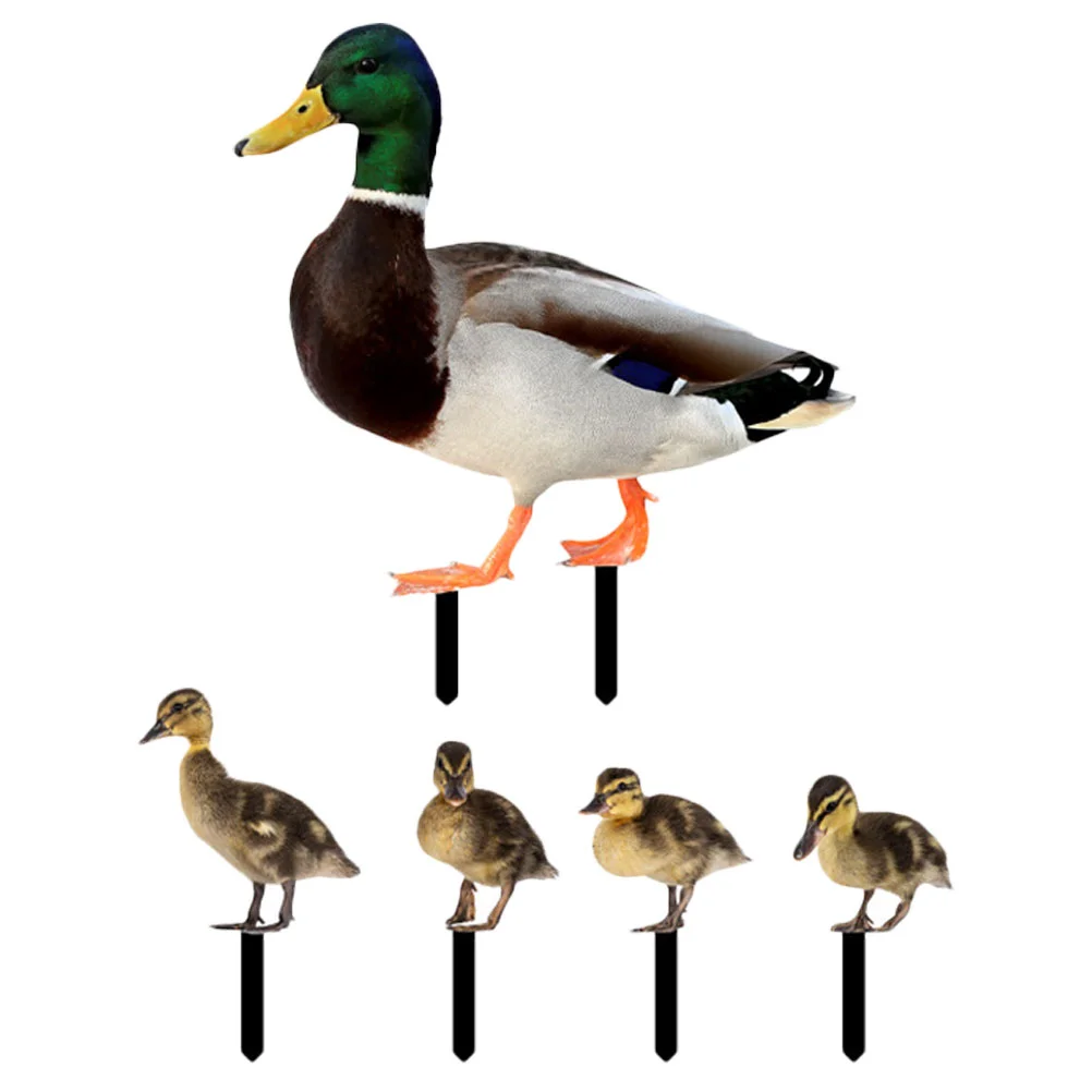 

Garden Decoration Insert Lawn Ornament Yard Outdoor Signs Ground Inserted Duck Stake Decorations Stakes Acrylic Adornment