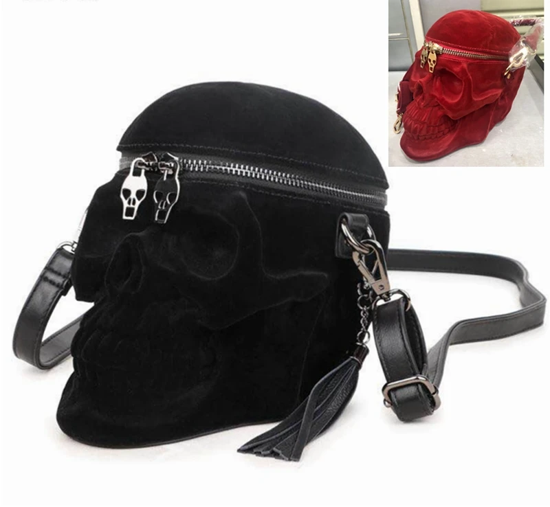 Fashion leisure bags for men and women personality 3D skull bag shoulder bag crossbody bag handbag shopping travel bag