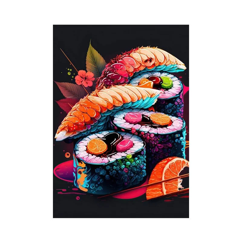 Плакат с японскими лососевыми суши принты для кухни домашний декор милая