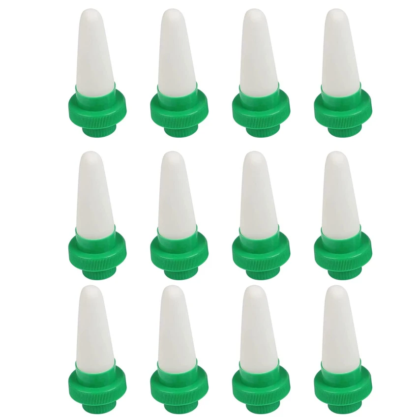 12Pack Plant Waterer for Vacations, Ceramic Watering Spikes for Plastic Bottles, Self Plant Watering Devices for Indoor &
