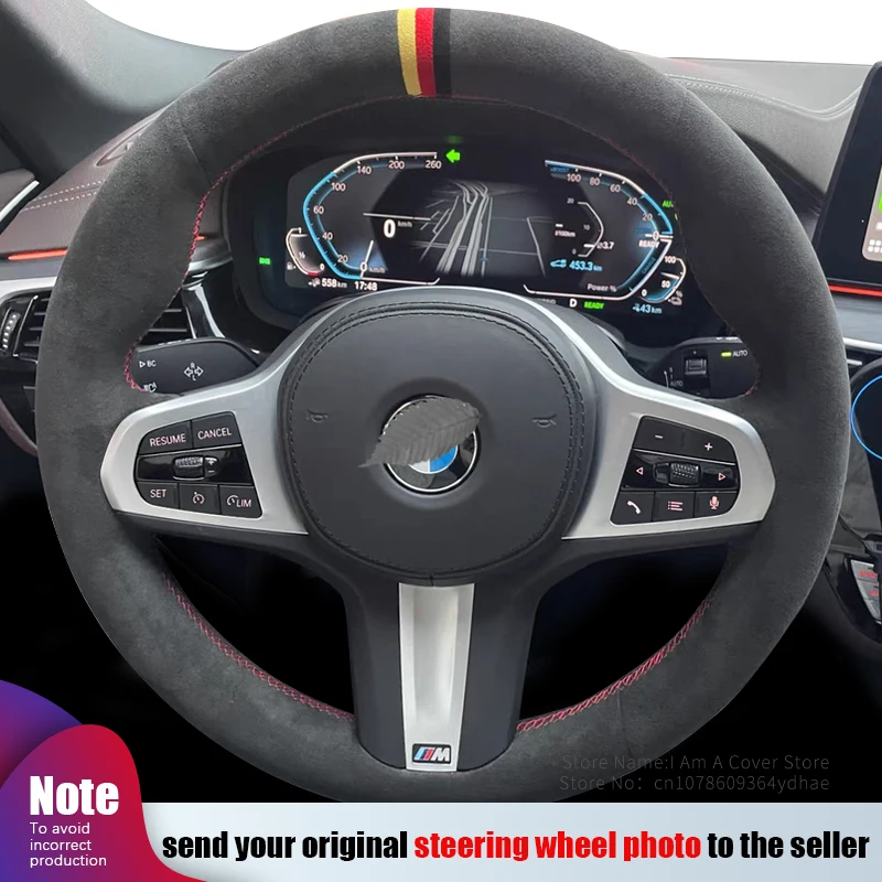 Чехол рулевого колеса автомобиля для BMW M Sport G30 G31 G32 G20 G21 G11 G12 G14 G15 G16 X3 G01 X4 G02 X5 G05 X7 G07
